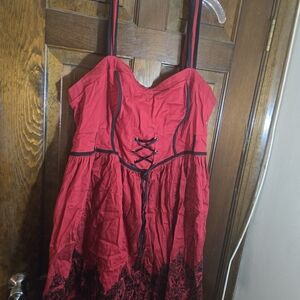 Hot Topic Red Dress with Black Accents